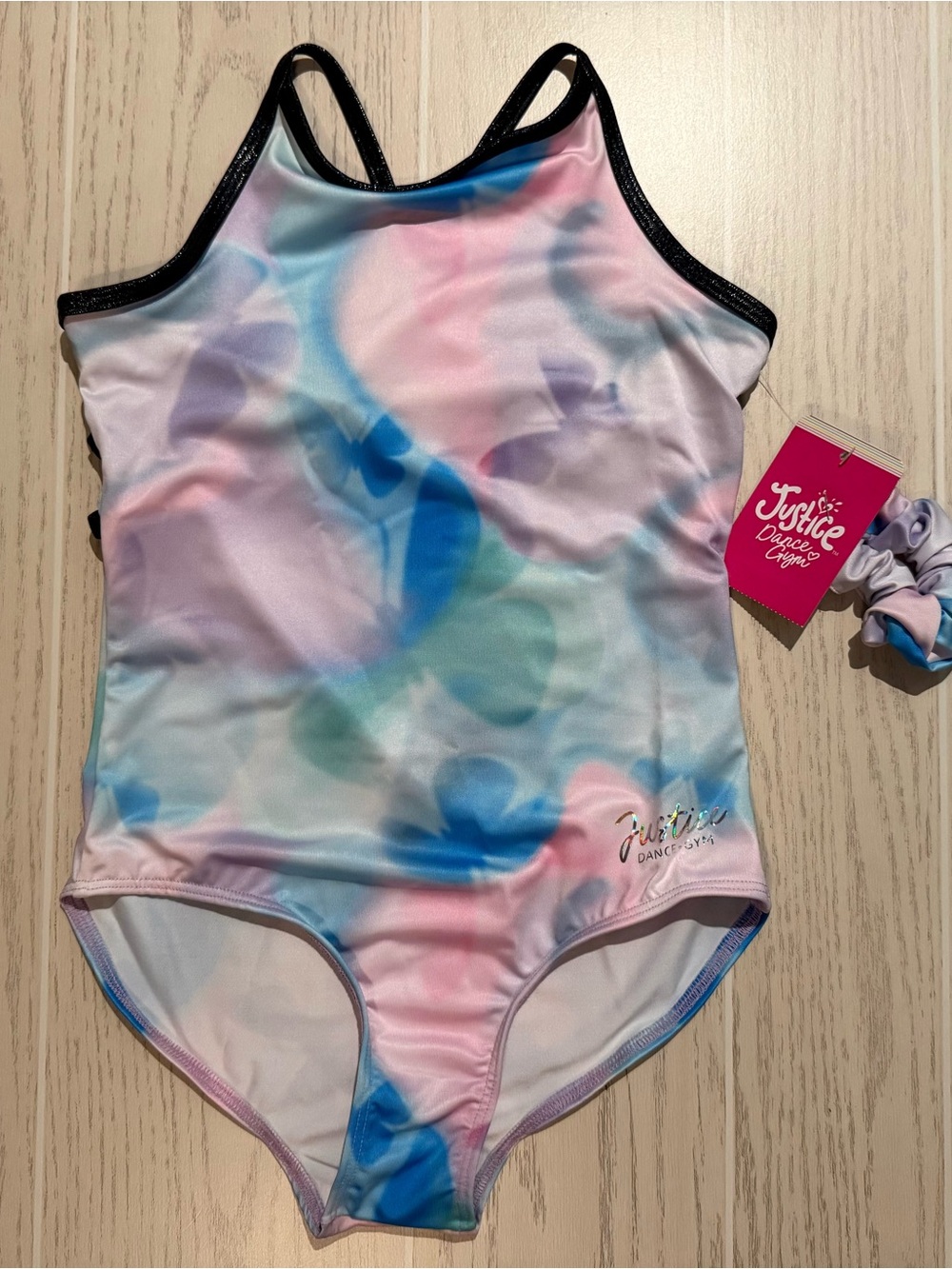 Justice‎ Dance Gym Girls Leotard L 12/14 Tie Dye Strappy Back NWT